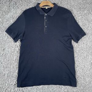 Burberry Brit Polo Shirt Men's Large Navy Blue Short Sleeve Designer Preppy Golf